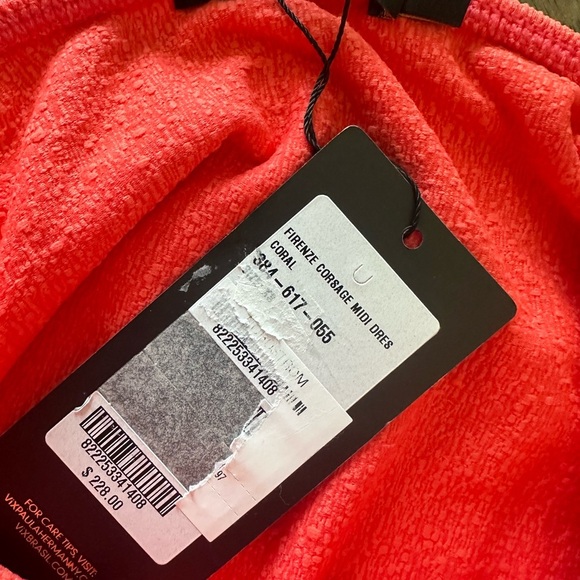 ViX Paula Hermanny Firenze Corsage Midi Dress in Coral - Picture 5 of 7